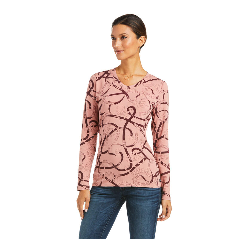 Camisetas Ariat Melange Print Coral/Rojas Oscuro Mujer - Chile 432-RMNAHU